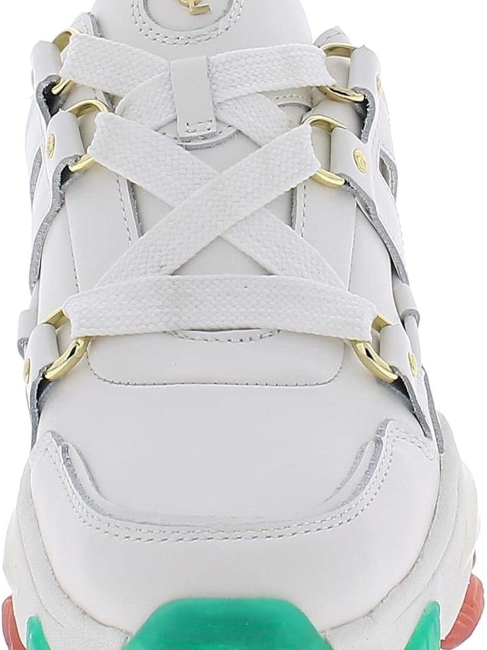 Kurt Geiger White Leather Platform Sneaker with Rainbow Sole Accents size 40 - Picture 4 of 10